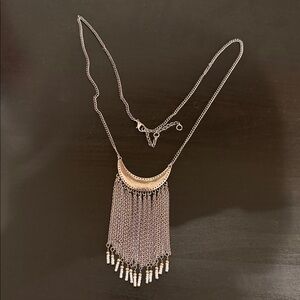 Elegant Silver Fringe Necklace